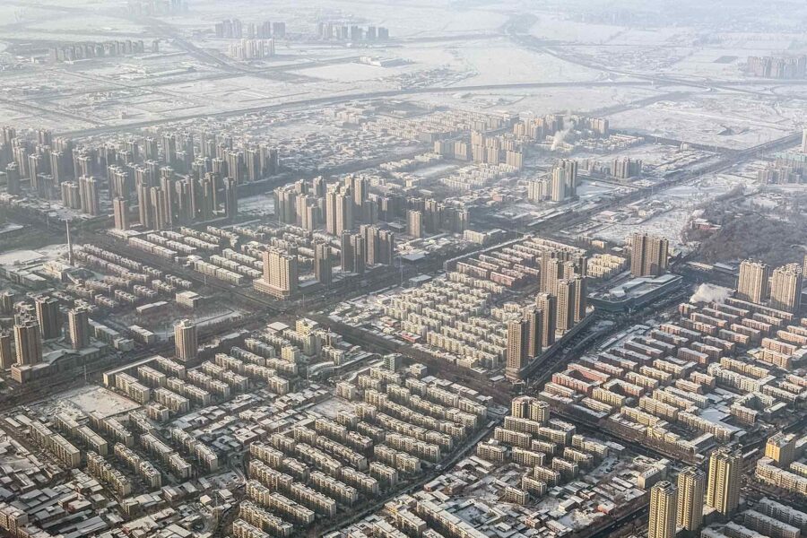 Aerial view of Midong District, Urumqi, China