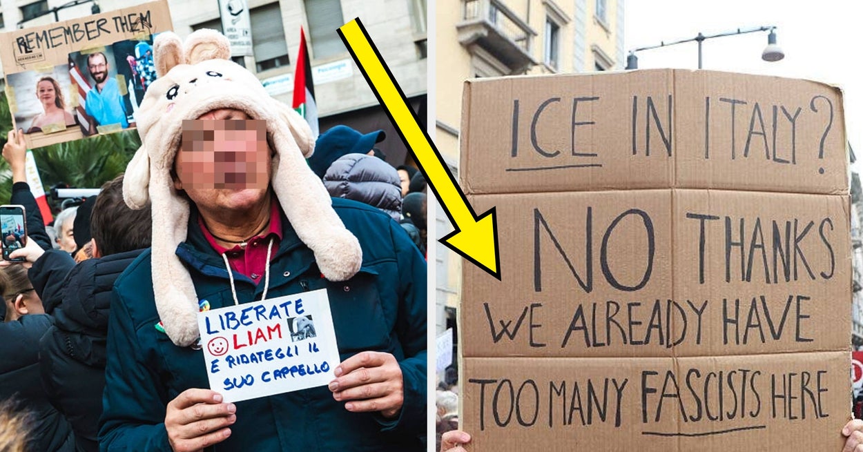 19 Powerful Signs From Italy's Anti-ICE Protests