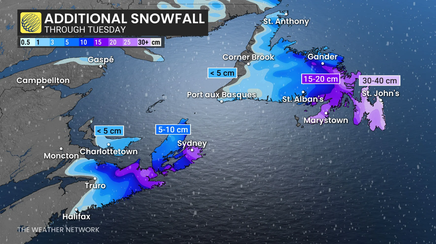 Baron - Atlantic Canada snow totals - Feb 2