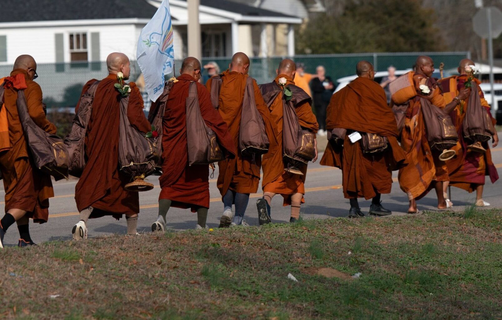 Monks’ ‘Walk for Peace to DC’ brings rolling road closures across Northern Virginia