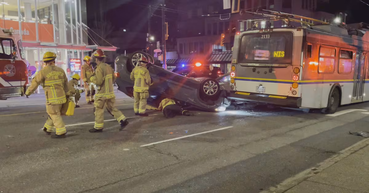 Alleged carjacker arrested after rollover crash in Vancouver - CTV News