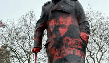 'Palestine Action supporter' arrested after statue of Winston Churchill in Parliament Square vandalised - London Evening Standard
