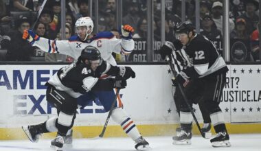 Oilers’ depth scoring drives win, Andrew Mangiapane’s multi-point night, and Connor McDavid’s 100th point