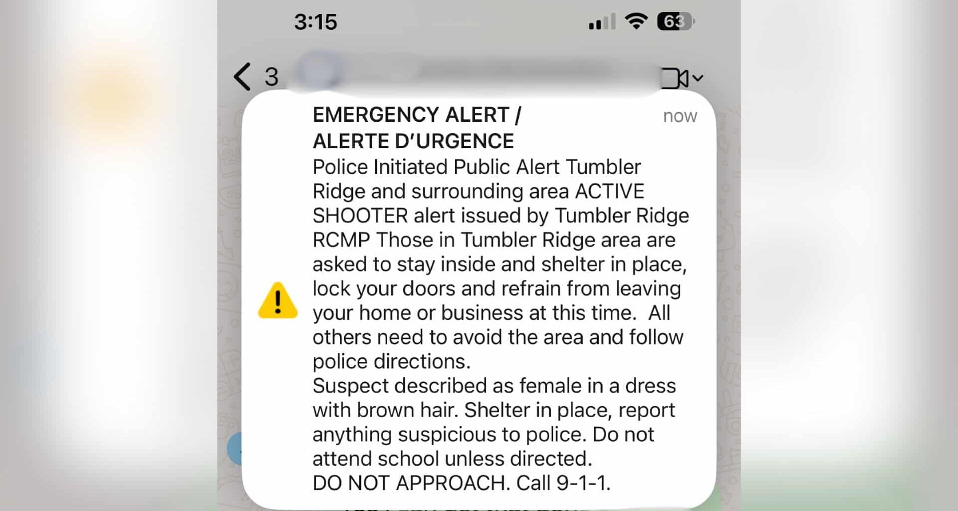 'Active shooter' alert issued by Tumbler Ridge RCMP