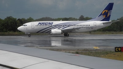 A Magni Boeing 737 taxies on a runway at Cancun airport, Quintana Roo State, Mexico, on May 26, 2019. (AFP)
