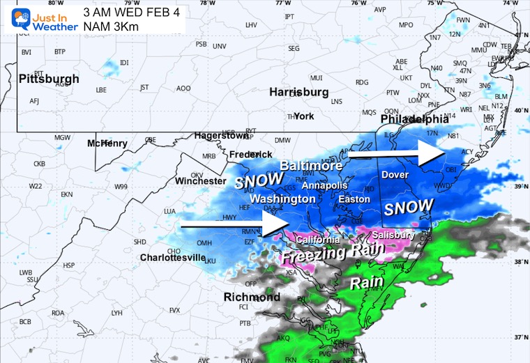 February 2 weather forecast snow radar Wednesday morning