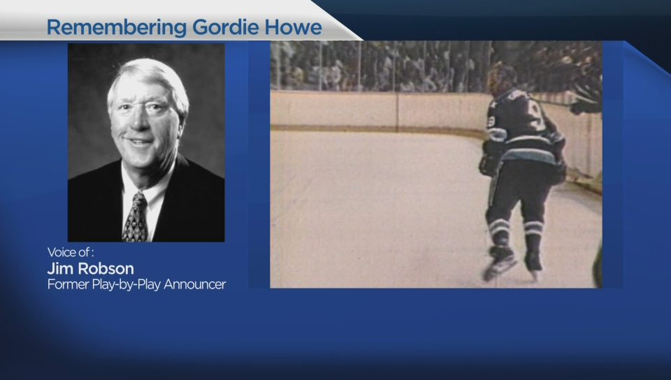 Click to play video: 'Hockey commentator Jim Robson shares memories of Gordie Howe'