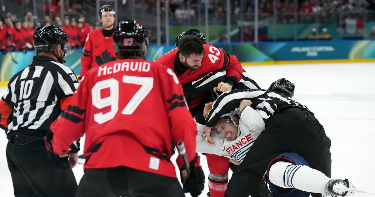 France suspends defenceman after fight, taunts in Olympic hockey game against Canada - CTV News