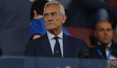 BOLOGNA, ITALY - JUNE 4: President Gabriele Gravina of the FIGC looks on during the international Friendly match between Italy and Turkiye at Renato Dall