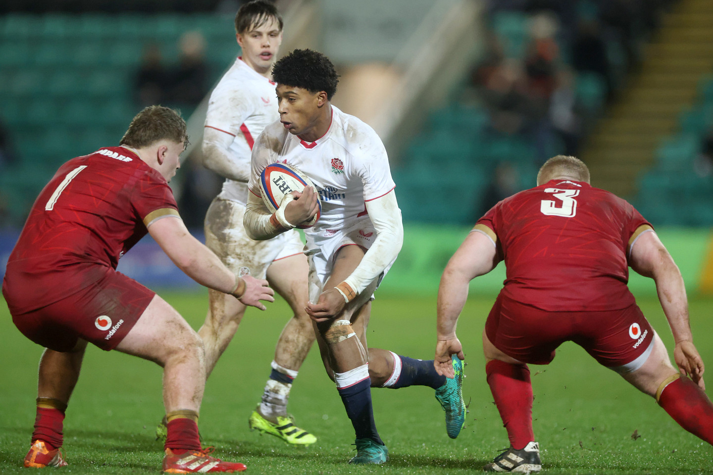 Connor Treacey carries the ball.