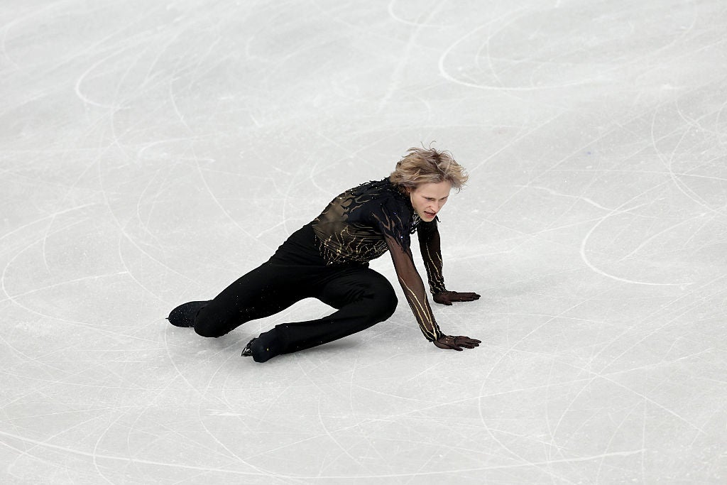 Malinin fell twice and failed to complete several of his planned quadruple jumps