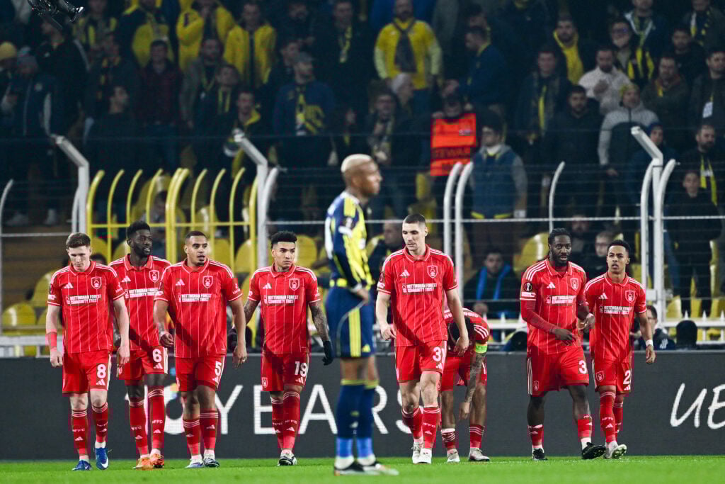 Nottingham Forest players celebrate vs Fenerbahce