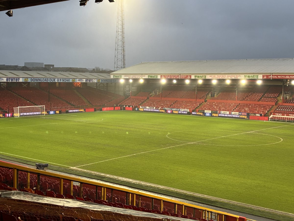 The Pittodrie pitch this afternoon.