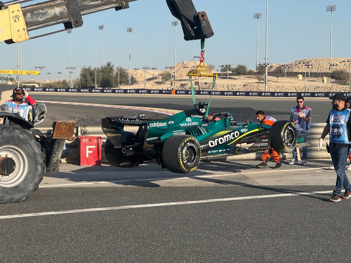 Dramatic Aston Martin spin causes first red flag of final F1 test