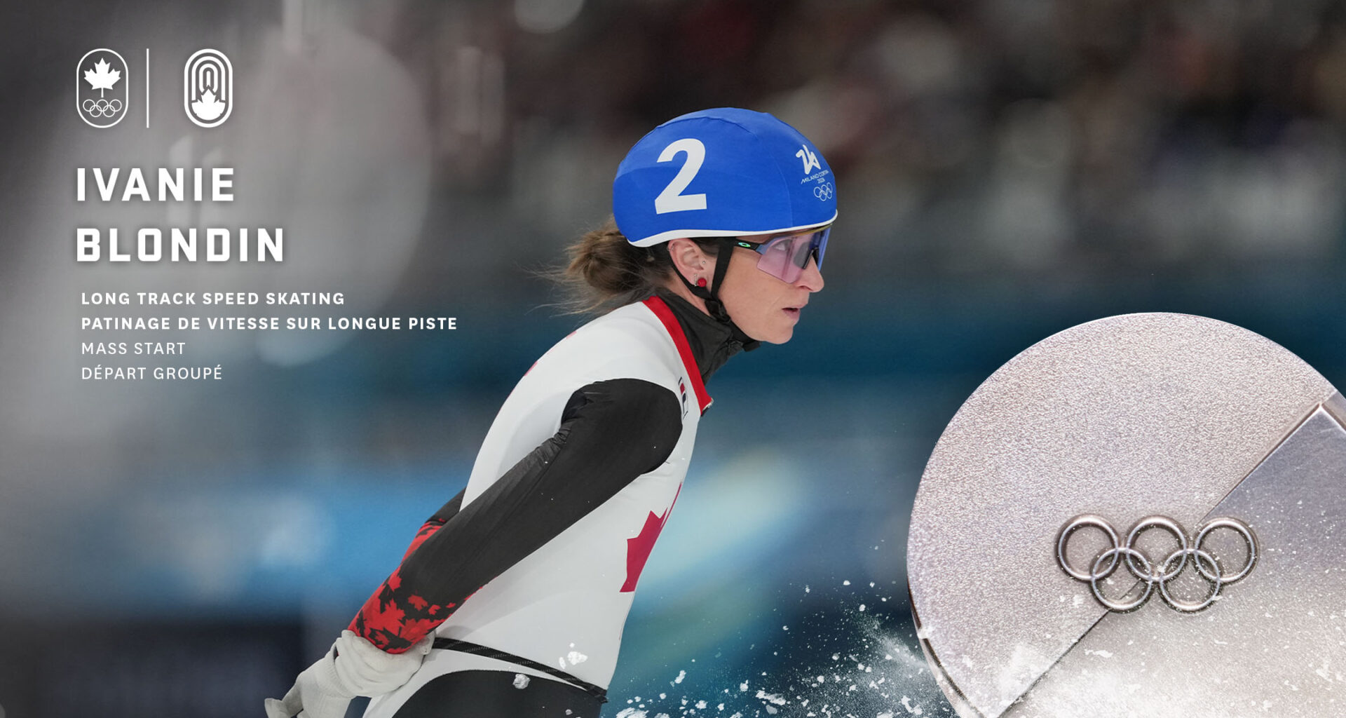 Blondin wins second straight Olympic silver medal in women's mass start