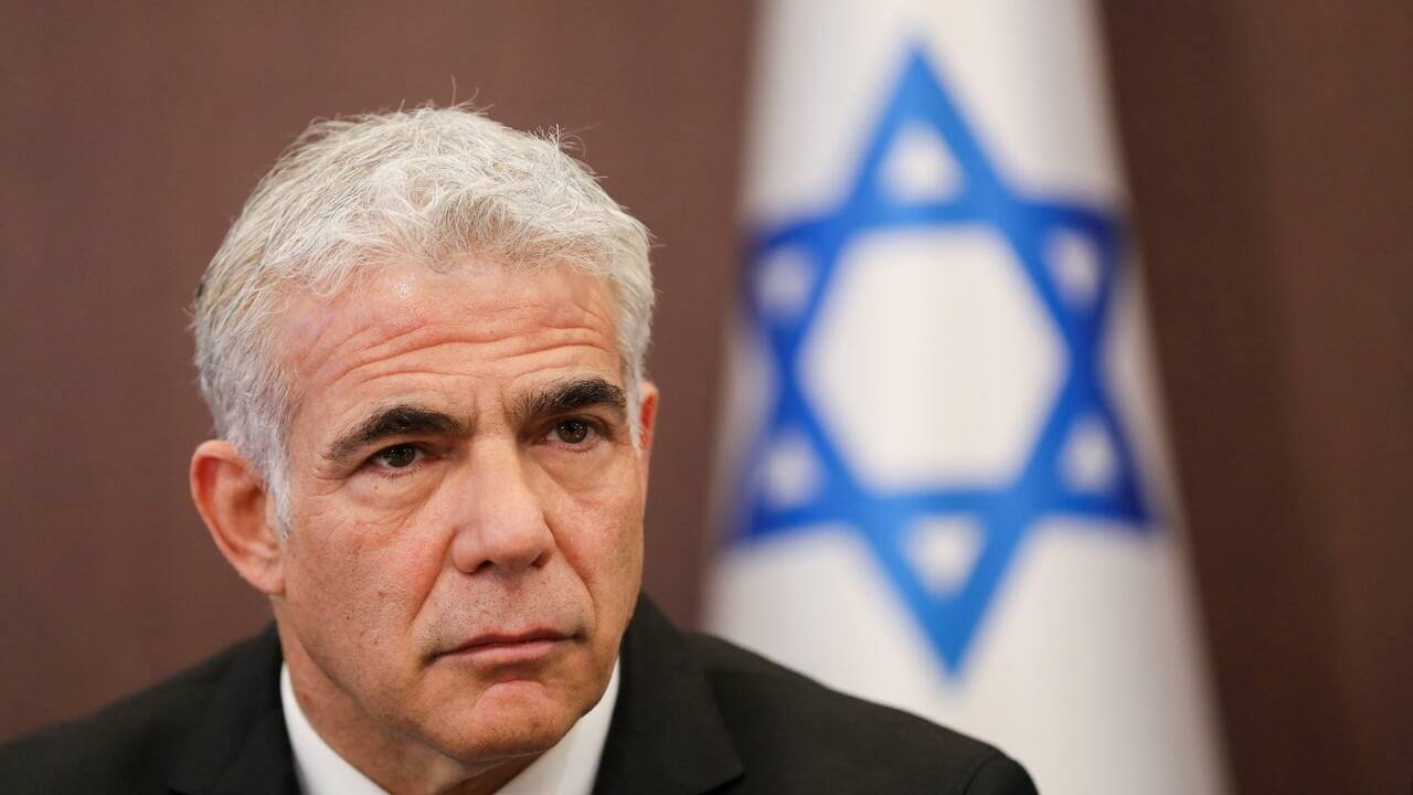 Yair Lapid attends a cabinet meeting at the Prime Minister's office in Jerusalem May 15, 2022. (Photo: Abir Sultan/Pool via REUTERS/File Photo)