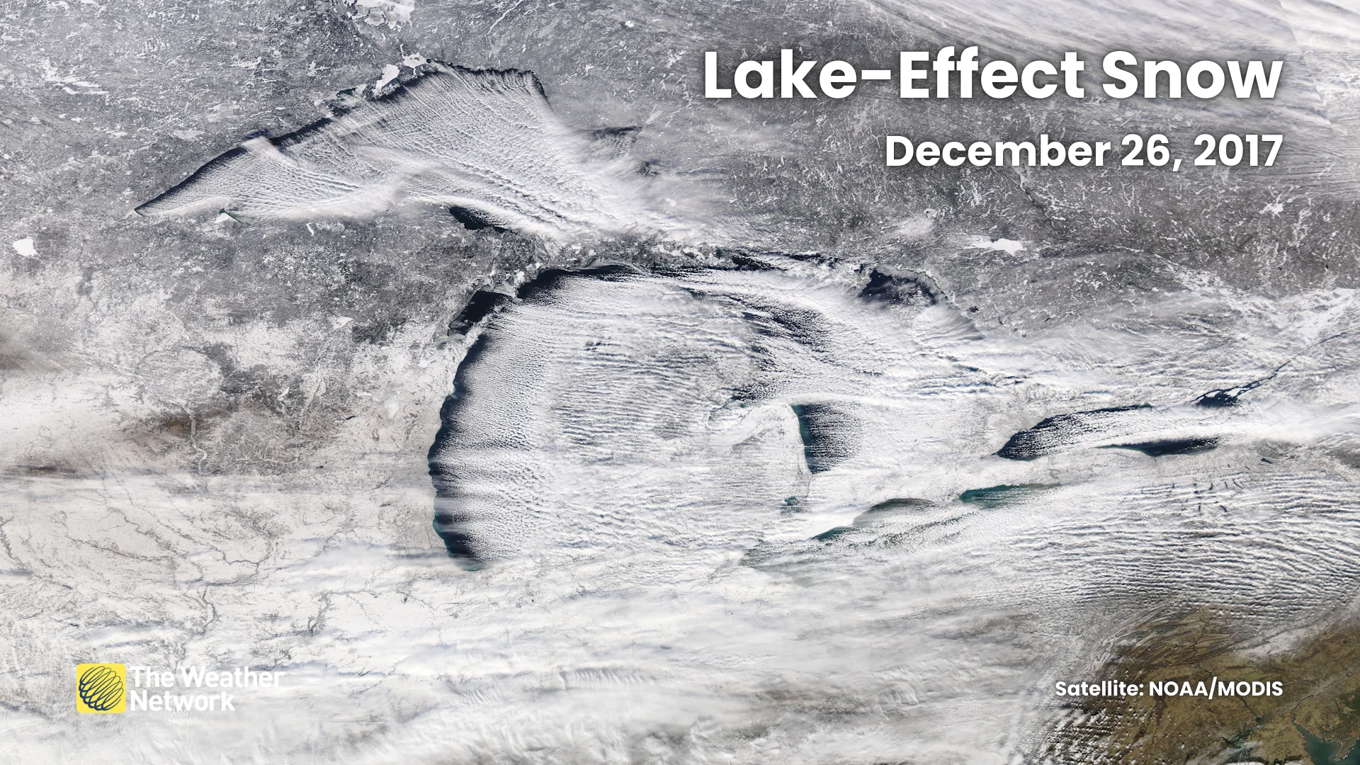 Lake-Effect Snow Satellite December 26, 2017