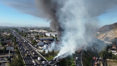 Massive violence and fires were reported in Puerto Vallarta, Mexico on Sunday (AFP)