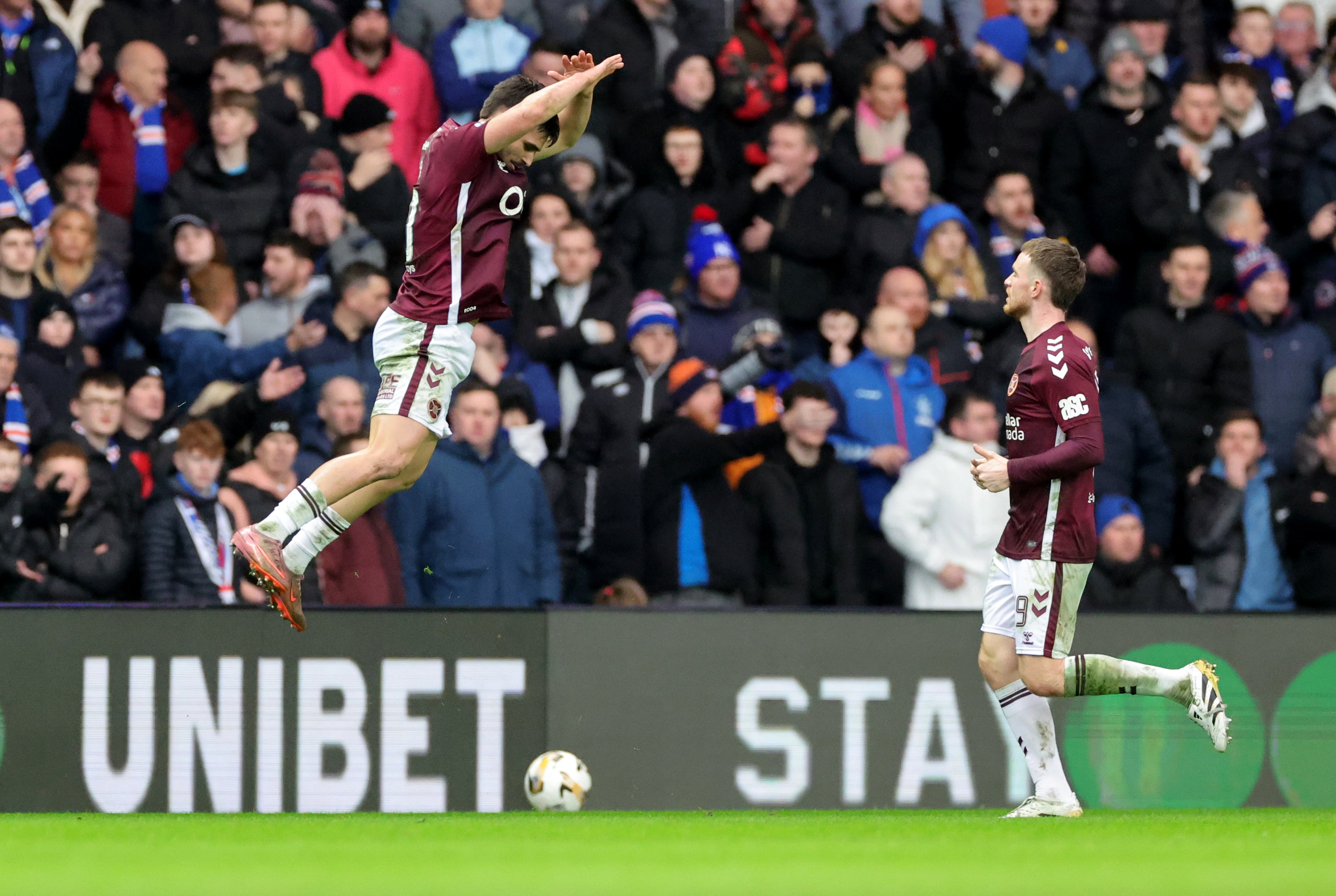 Braga’s header was outstanding as Hearts regained their lead