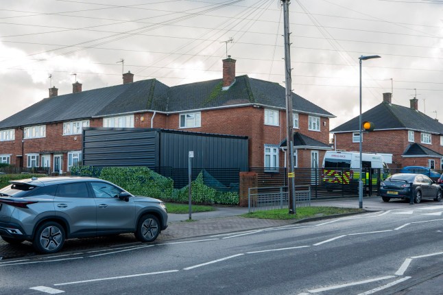 Pic shows GV 26 Aycliffe Road, Borehamwood, Hertfordshire WD6 4JW where the owners have upset neighbours by building a huge Ambulance shed in their garden.