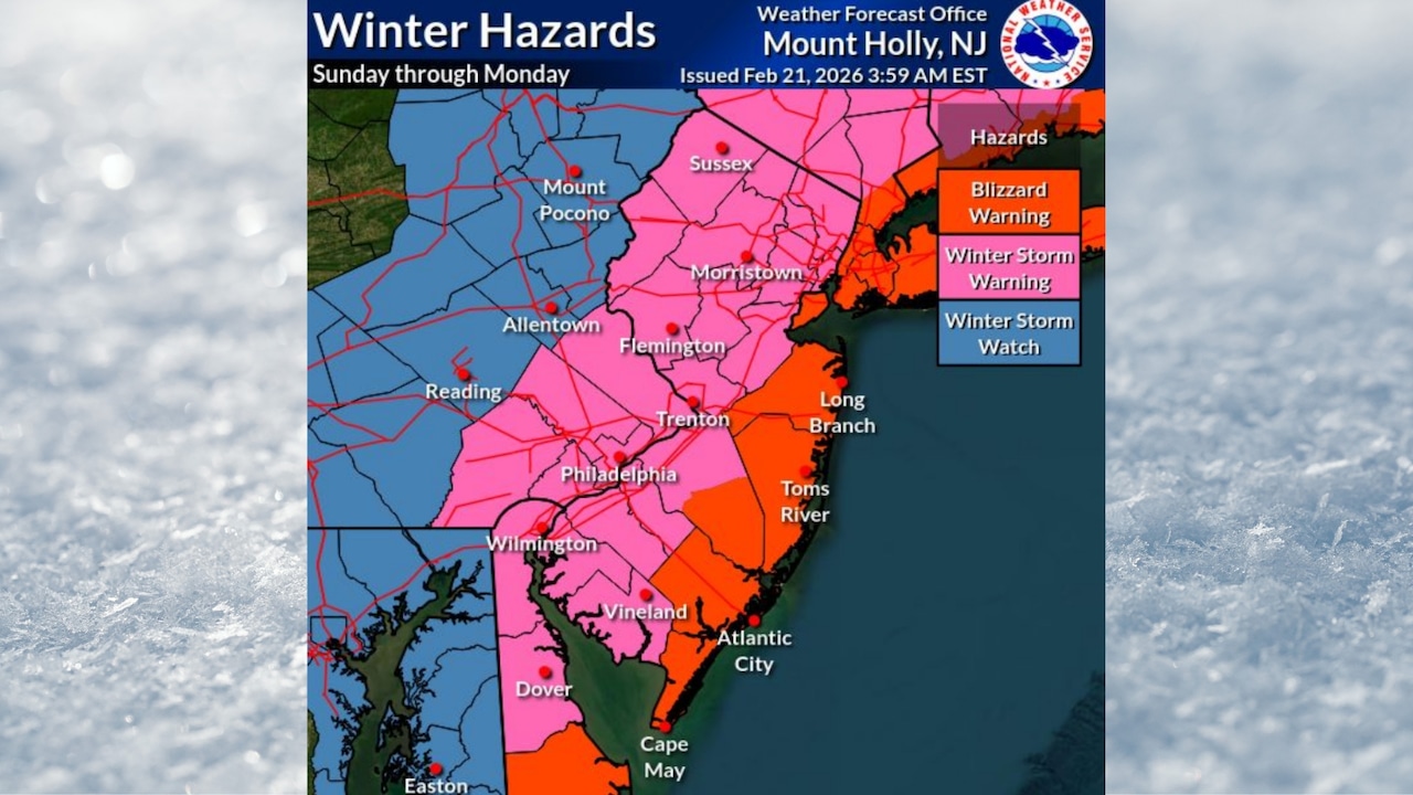 N.J. weather: Up to 20 inches of snow, blizzard warning with 55 mph winds