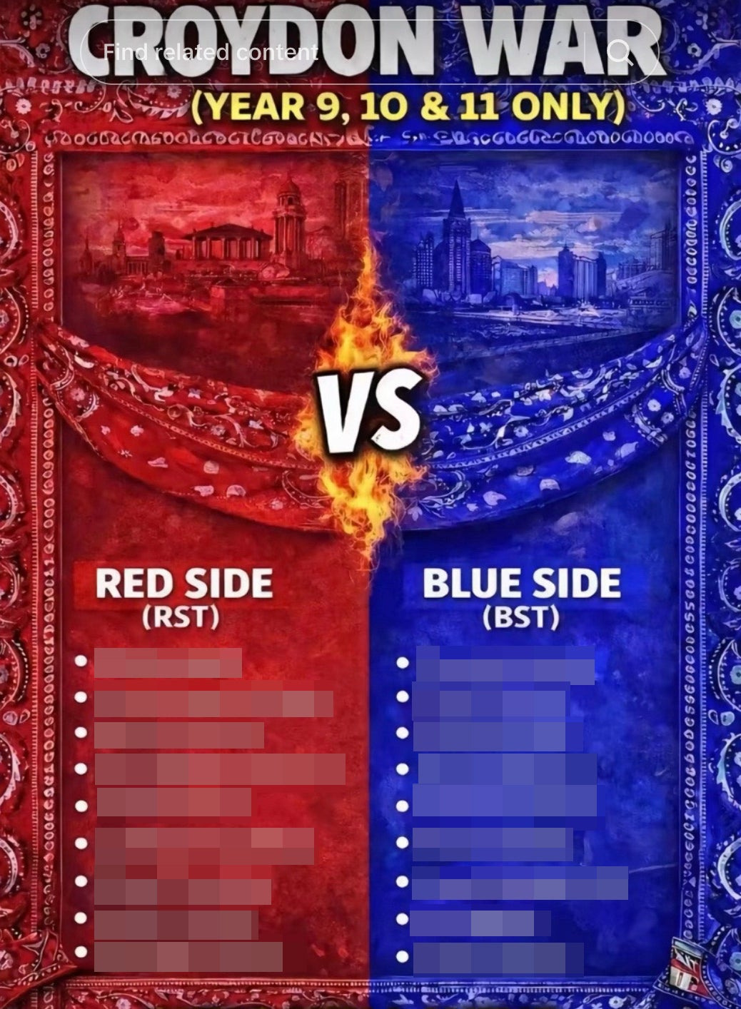 Graphics listing schools as 'red' or 'blue' have been circulating on social media