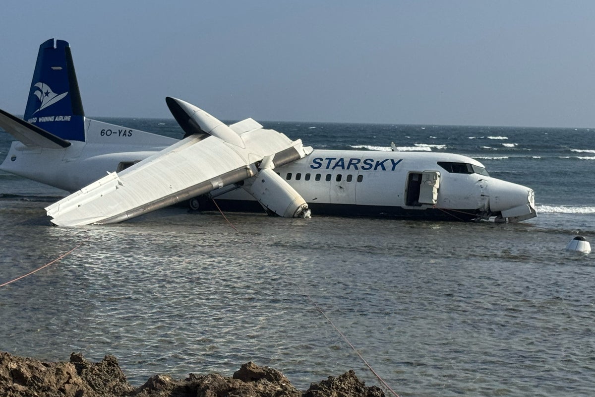 Somalia plane crash: Aircraft with 55 people on board crash-lands into sea moments after takeoff