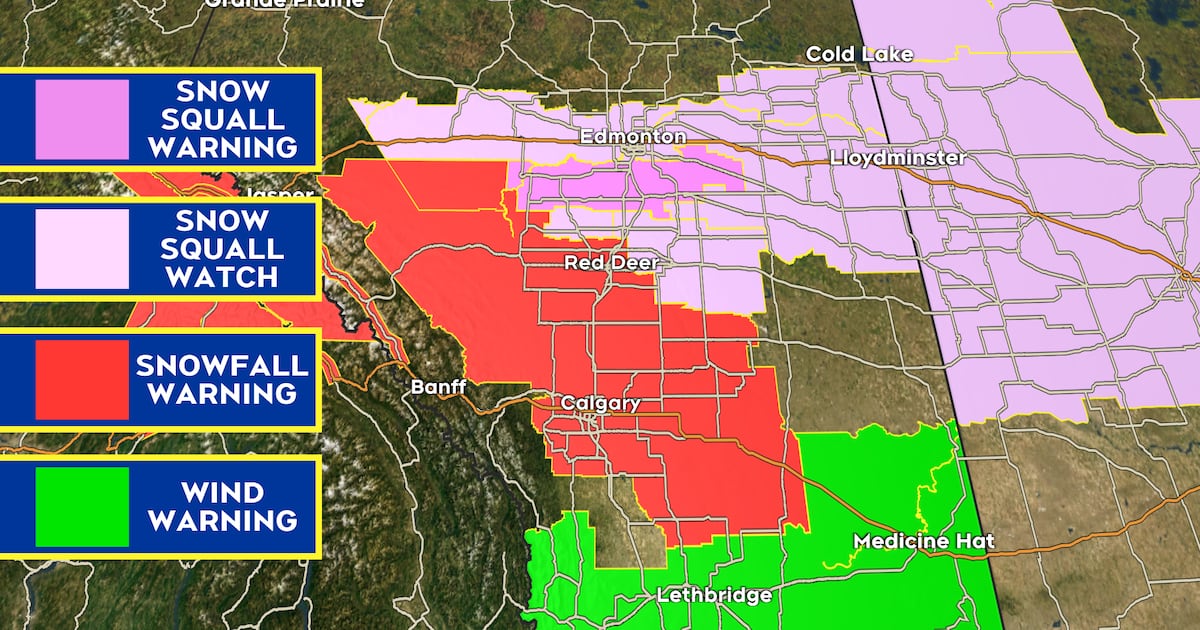 Winter storm blasting south across Alberta today - CTV News