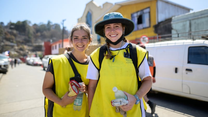 Volunteers from The Church of Jesus Christ of Latter-day Saints work to help clean-up after wildfires in the Biobío Region, southern Chile, on Saturday, Jan. 24, 2026.