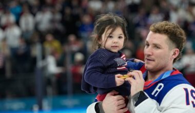 Johnny Gaudreau’s children join the US Olympic gold medal celebration - CTV News
