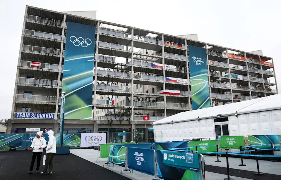 Milano Cortina 2026 Winter Olympics - Press Visit at the Olympic and Paralympic Athletes' Village - Milan, Italy - February 3, 2026 General view outside the Olympic and Paralympic Athletes' Village REUTERS/Yara Nardi