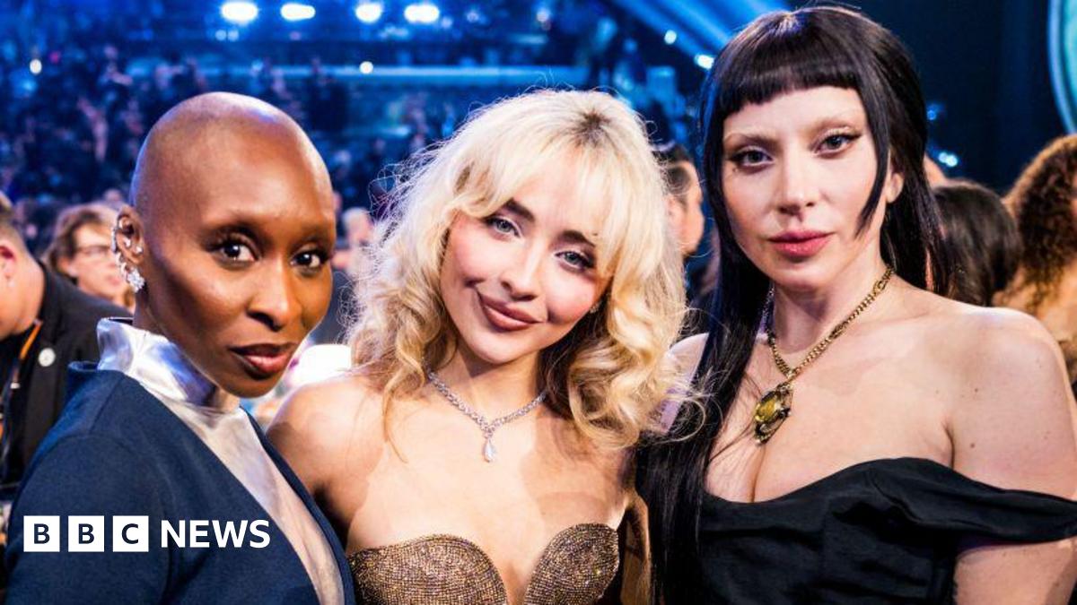 Cynthia Erivo, Sabrina Carpenter and Lady Gaga at the 2025 Grammy awards