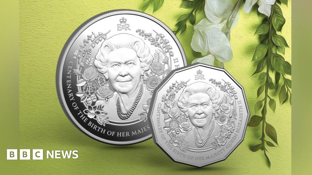 A commemorative silver coin featuring a portrait of Queen Elizabeth II