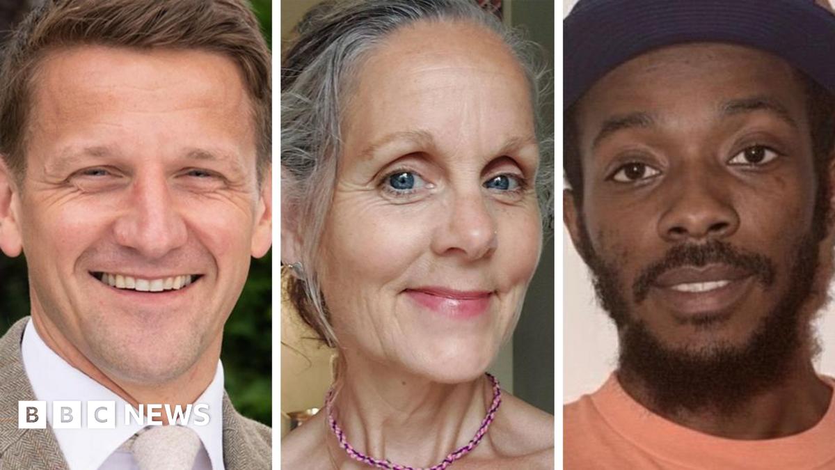 A profile-style graphic titled “Bill Revans", aged 57, listing role as council leader, location as Somerset, and key issue of council finances. A small portrait is shown on the right side of the card.