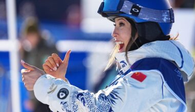 Skier Eileen Gu sports a personalized, detail-studded ski suit at Milano Cortina Olympics