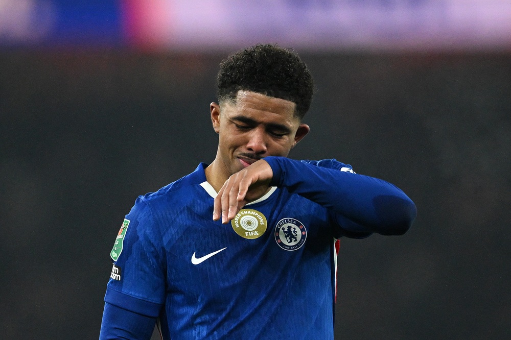 Wesley Fofana of Chelsea looks dejected after the Carabao Cup Semi Final Second Leg match between Arsenal and Chelsea at Emirates Stadium on Februa...