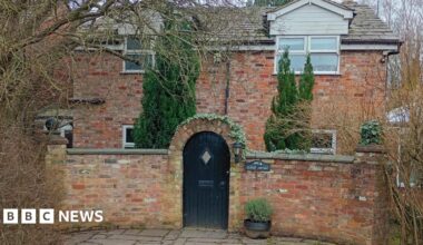 The front entrance of red brick Clover Cottage where Spiby lived and made drugs