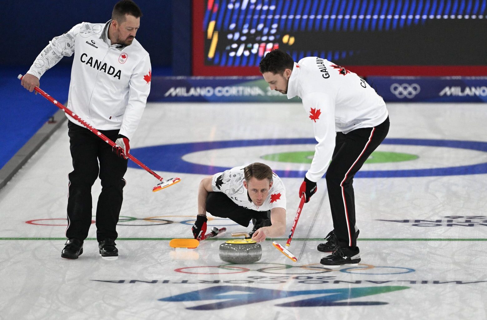 A curling fight at the 2026 Olympics.