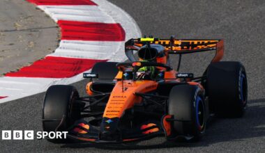 F1 2026 pre-season testing in Bahrain featuring Lando Norris, George Russell, Max Verstappen, Lewis Hamilton