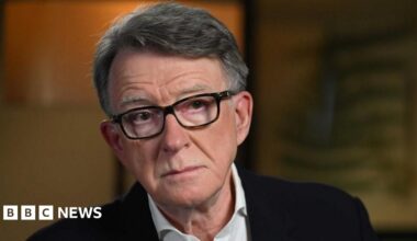 Lord Mandelson during an interview on Sunday with Laura Kuenssberg.