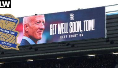 Tom Brady reacts to classy Birmingham City tribute to Tom Wagner v Leeds United