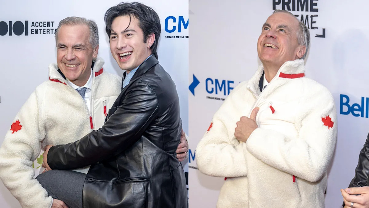 Prime Minister Mark Carney's playful red carpet moment with 'Heated Rivalry' star Hudson Williams is winning praise: 'This makes me feel so patriotic'