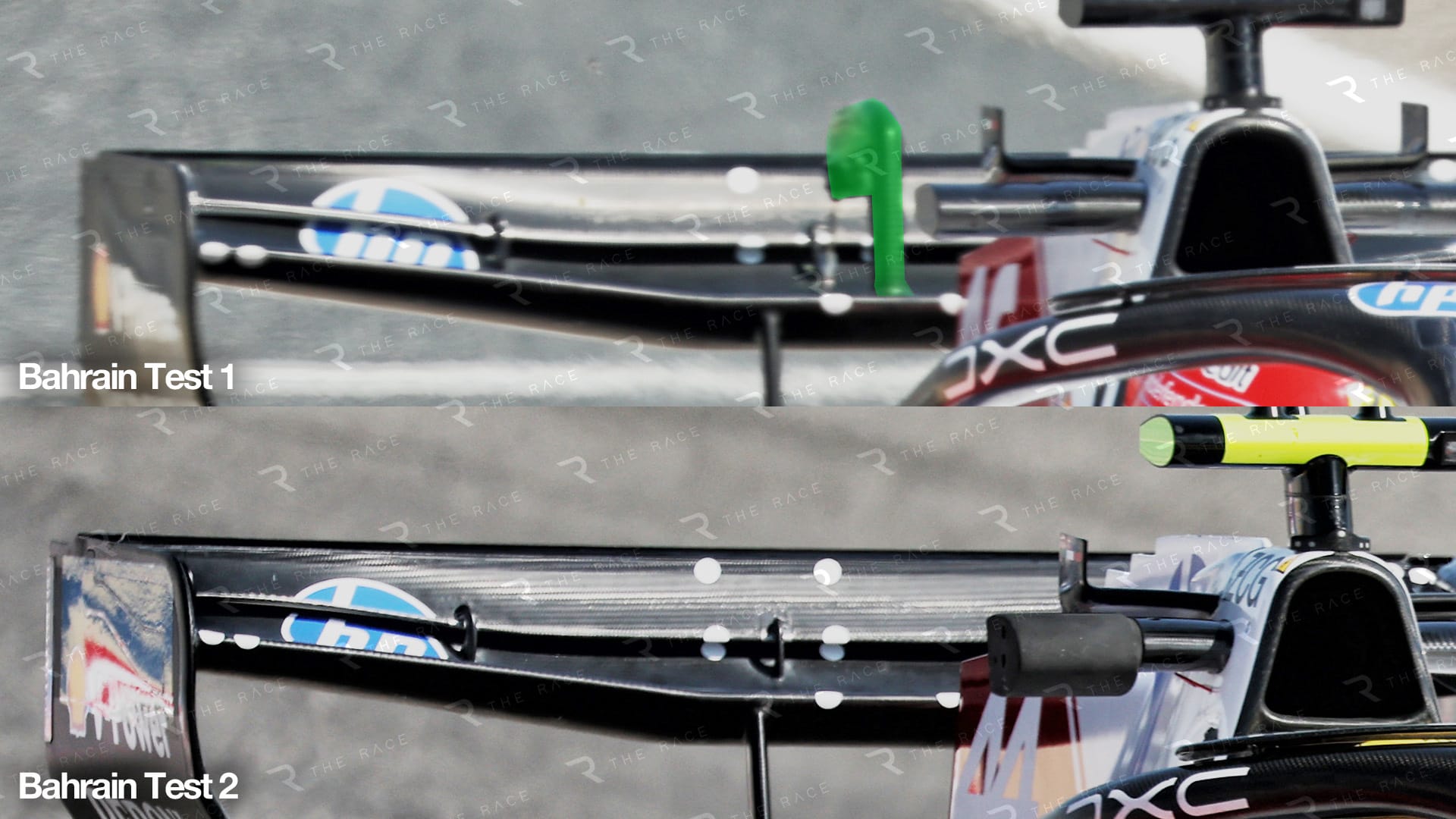 Ferrari F1 wing comparison