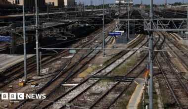 A view of train tracks in Bologna
