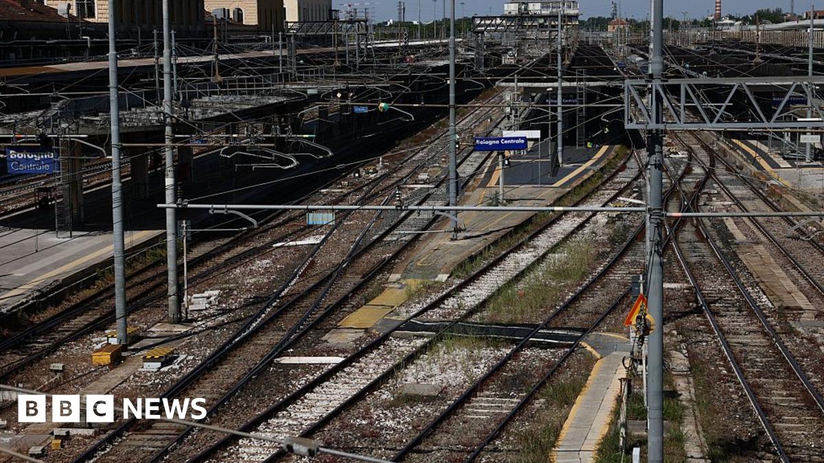 A view of train tracks in Bologna