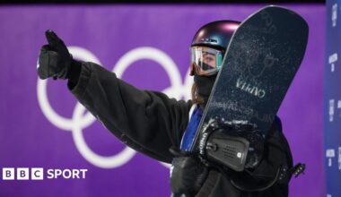 Mia Brookes gives a thumbs up