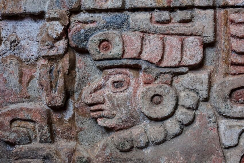Detail Of The Tomb's Carved Decoration