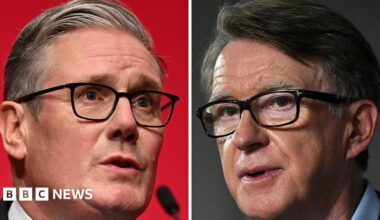 A composite image of Keir Starmer and Peter Mandelson