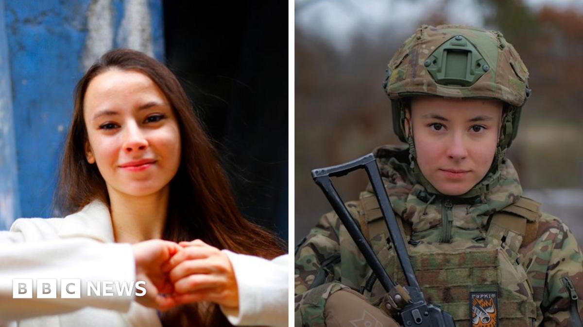 Composite picture showing six headshots of Ukrainian men and women in military uniform