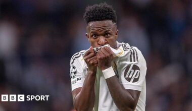 Real Madrid 2-1 Benfica (3-1 agg): Vinicius Jr scores as Real reach Champions League last 16